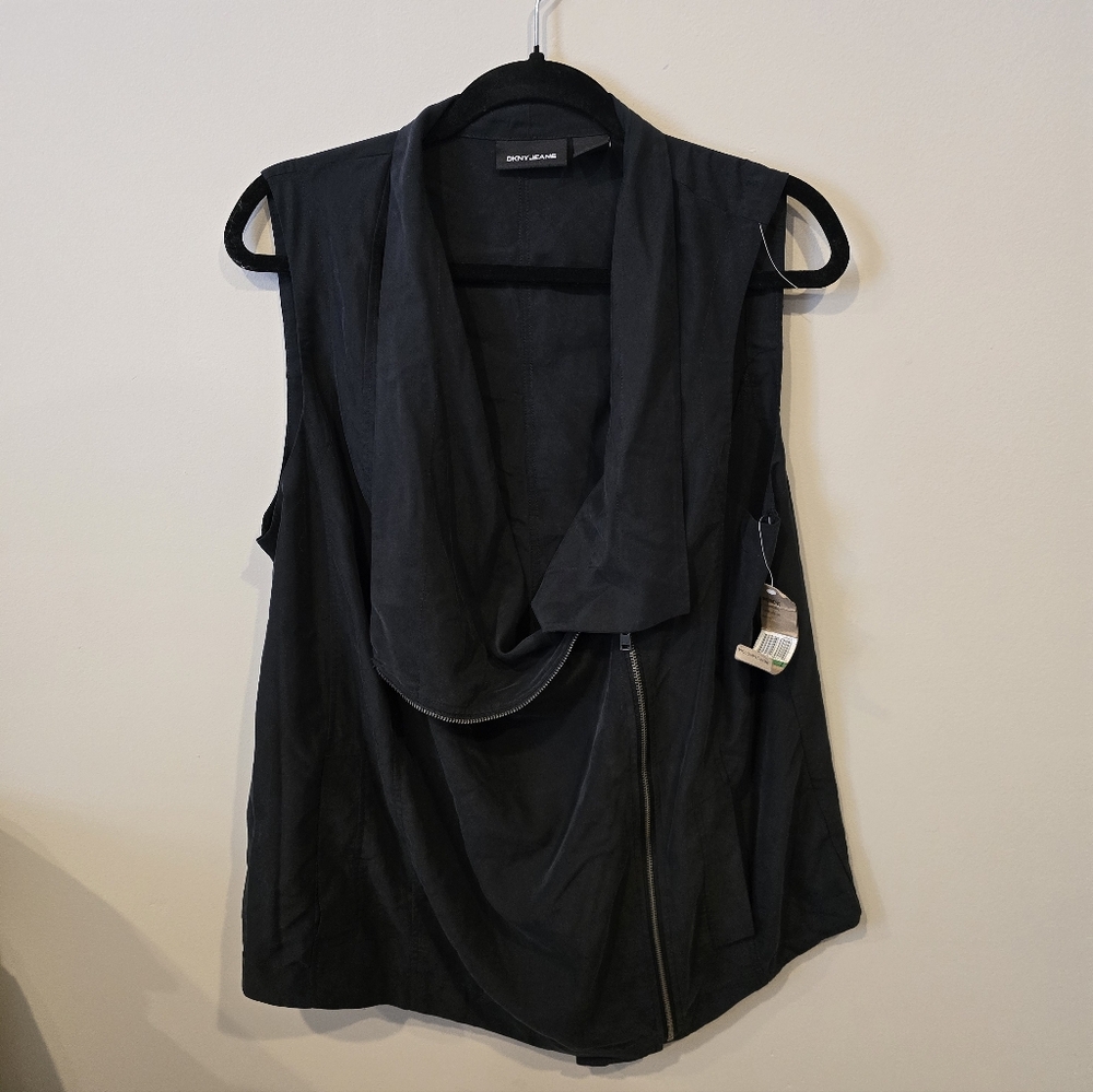DKNY Black Sleeveless Vest
